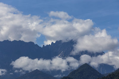 Low angle view of mountain against sky