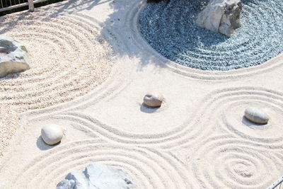 High angle view of pattern on sand