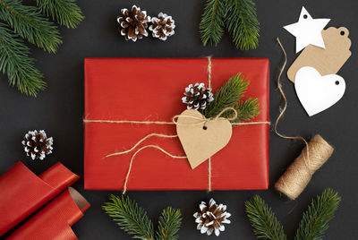 Christmas decorations on table