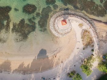 High angle view of sea