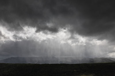 Storm clouds over land