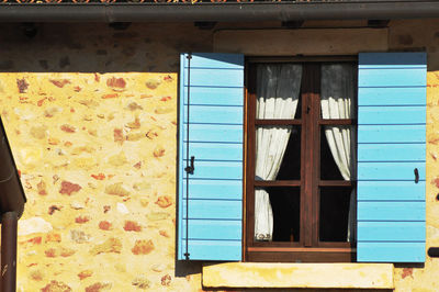 Closed door of building