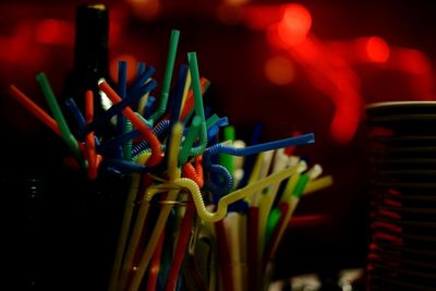 Multi colored drinking straws