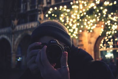 Portrait of man photographing