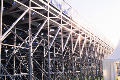 Close-up of built structure against clear sky