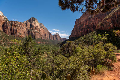 Scenic view of rocky mountains against sky