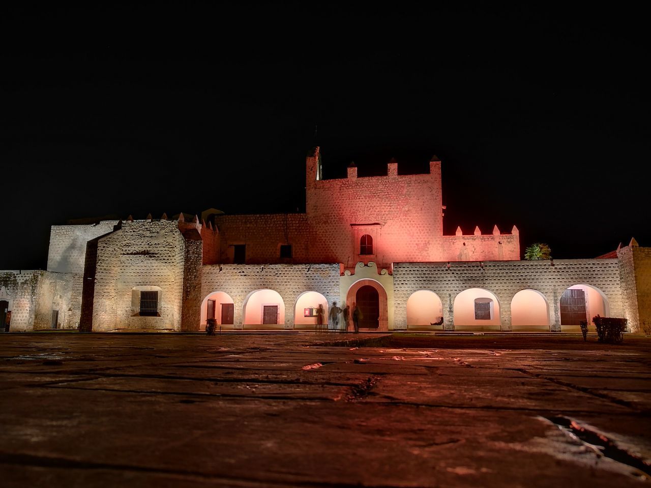 night, building exterior, architecture, built structure, copy space, outdoors, illuminated, no people, red, sky