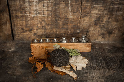 Directly above shot of coffee beans on table