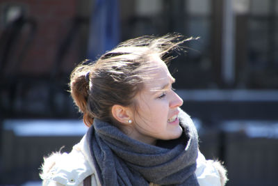 Young woman looking away