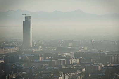 Aerial view of buildings in city