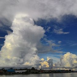 View of sea against cloudy sky
