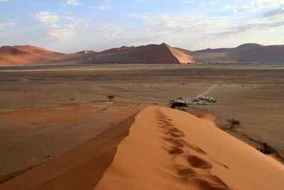 Scenic view of desert against sky