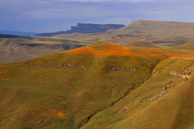 Aerial view of landscape against sky