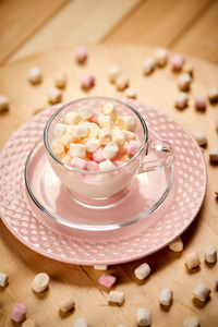 Close-up of dessert on table