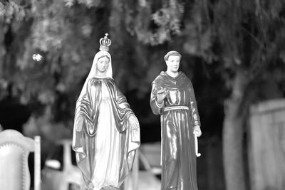 Close-up of statue against trees
