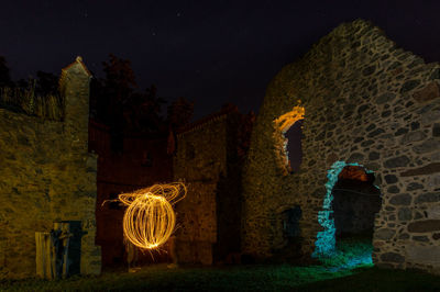 Illuminated built structure at night