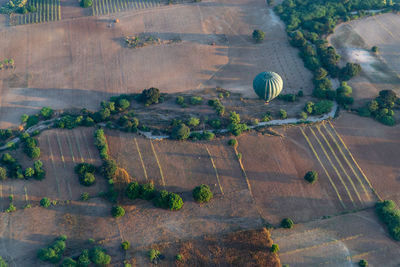 High angle view of hot air balloon