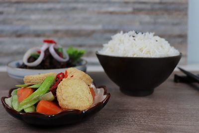 Close-up of food in bowl on table