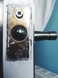 Close-up of metal door