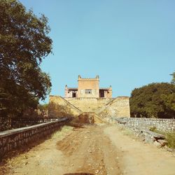 Built structure against clear blue sky