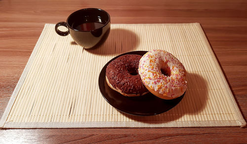 Close-up of breakfast on table