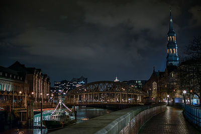 Illuminated city at night