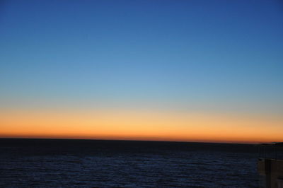 Scenic view of sea at sunset