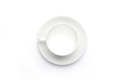 High angle view of coffee on white background