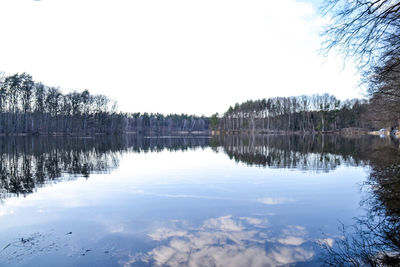 Scenic view of lake against clear sky