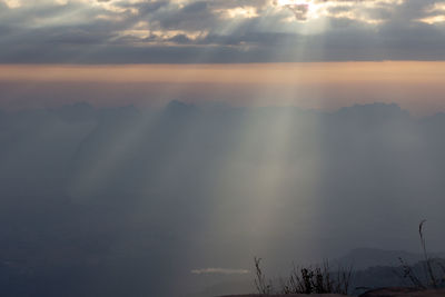 Scenic view of landscape against sky during sunset