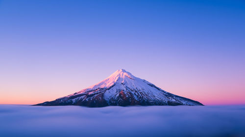 Scenic view of sea against clear sky during sunset