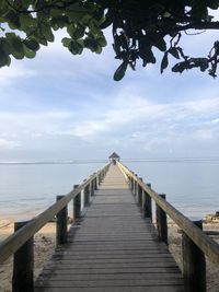 Pier over sea against sky