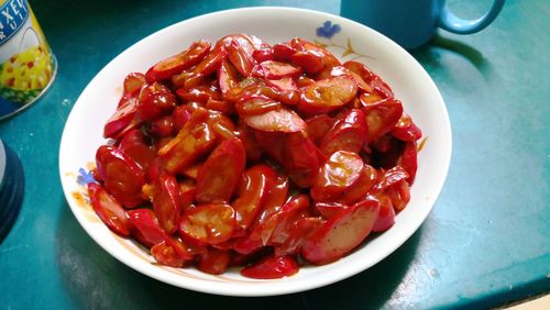 Close-up of red salad in bowl