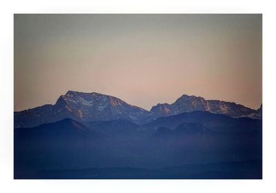 Scenic view of mountains against clear sky