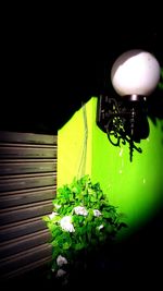 Lamp post in dark room