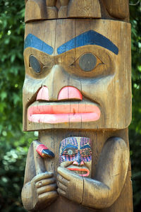 Close-up of totem pole