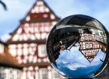 Reflection of buildings in city