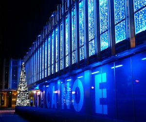 Illuminated built structure at night