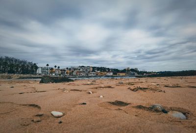 Scenic view of beach against sky