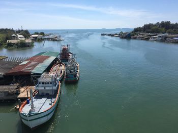 High angle view of sea against sky