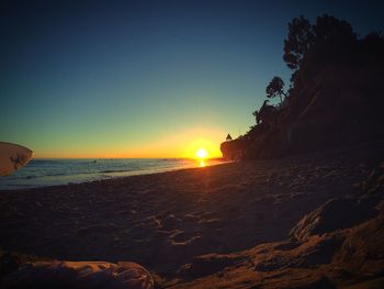 Scenic view of sea at sunset