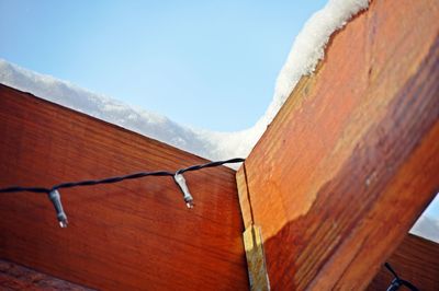 Low angle view of built structure against clear sky