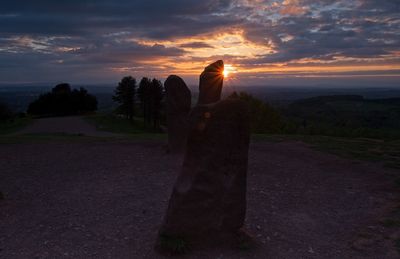 Scenic view of landscape against sky during sunset