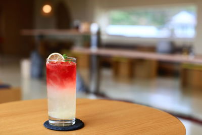 Close-up of drink on table