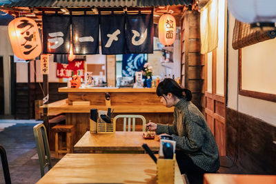 People sitting in restaurant