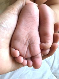 Close-up of baby hand