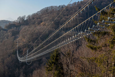 High angle view of suspension bridge