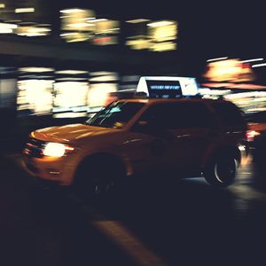 Traffic on road at night