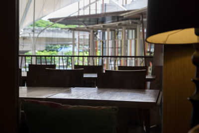 Close-up of table at home
