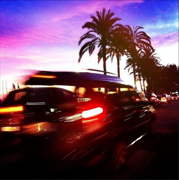 VIEW OF ROAD AT SUNSET